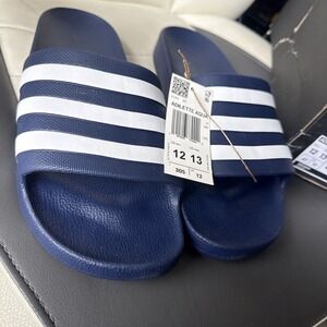 ADIDAS ADILETTE COMFORT NAVY/WHITE US MEN'S SIZE 12 AND 13